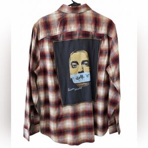 Slim Shady Eminem Marshall Mathers Upcycled Plaid Shirt Hand Crafted